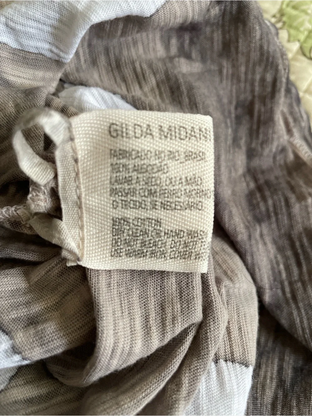 NWT Gilda Midani Cotton Polka Dot Tank Top Size XS Grey Tie Dye Distressed